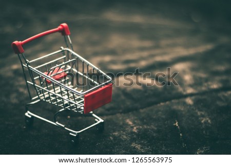 Shopping cart close up.
