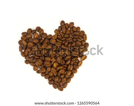 (Top view image) Coffee Beans isolated on white background.