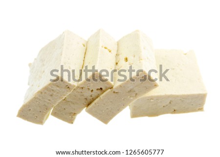 White Tofu  on the White background
