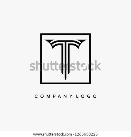Abstract letter T logo design template. Line creative sign. Universal vector icon. Vector