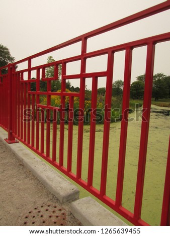 Red fence in the Chinese garden