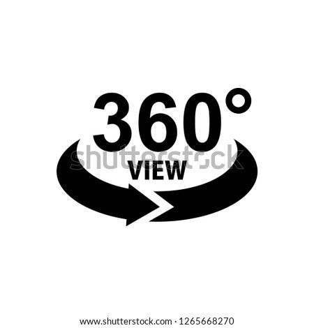 360 degree icon vector, on white background editable eps10