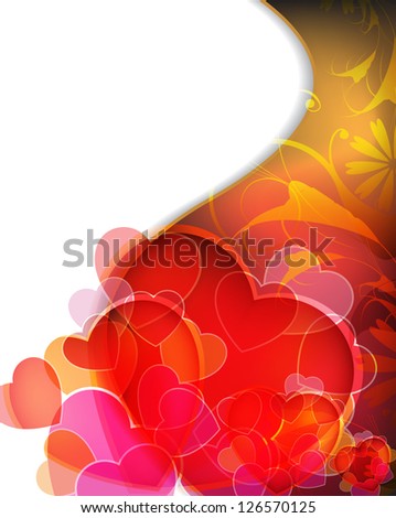 Melting  Valentine's Day Hearts on mysterious background