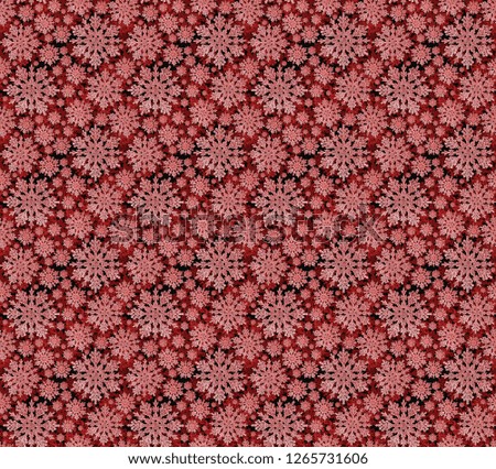 seamless background from red snowflake shape decorations