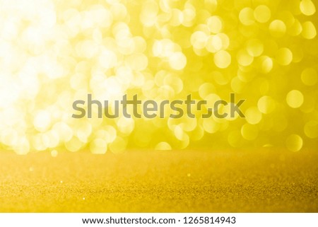 Yellow glitter lights texture bokeh background Christmas