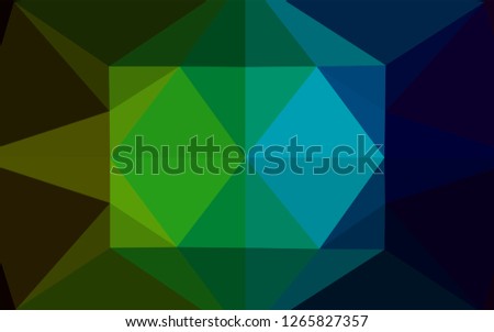 Dark Multicolor, Rainbow vector abstract mosaic background. Creative geometric illustration in Origami style with gradient. The template can be used as a background for cell phones.