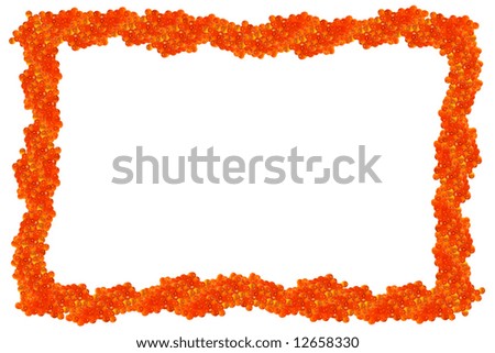 Photo, picture or menu frame with a sunny red caviar