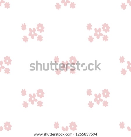 Seamless vector patterns of handmade, artistic, with pink flowers different on a white background. Abstract flower illustration. Beautiful tile, wrapping, textile, cards, wallpaper design.