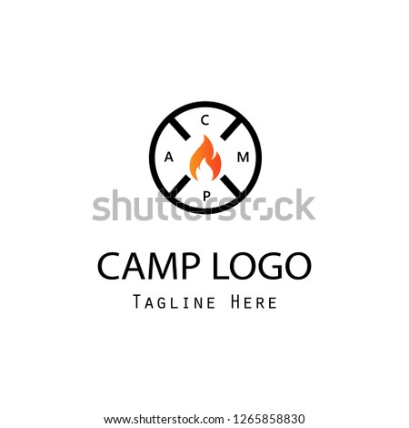 camp logo design with holiday modern concept free vector logo