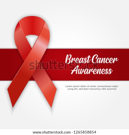 twisted red ribbon breast cancer awareness symbol - Vector 