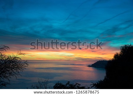 panoramic sea sunset 