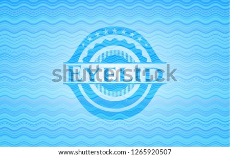 Eyelid light blue water wave emblem background.