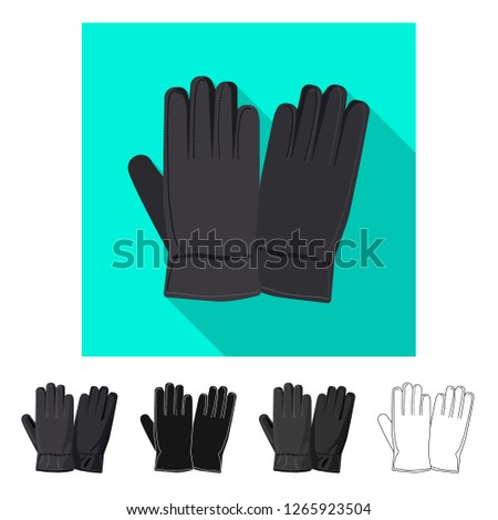 Isolated object of glove and winter symbol. Collection of glove and equipment stock vector illustration.