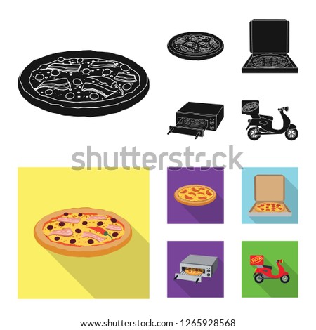 Vector illustration of pizza and food icon. Collection of pizza and italy vector icon for stock.
