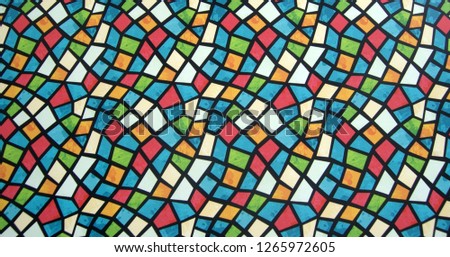 Multicolored geometric tiles