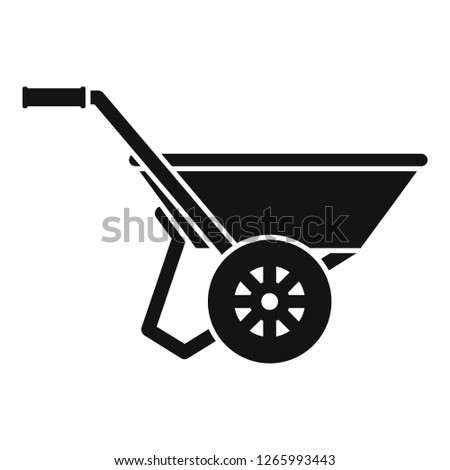Wheelbarrow icon. Simple illustration of wheelbarrow vector icon for web design isolated on white background