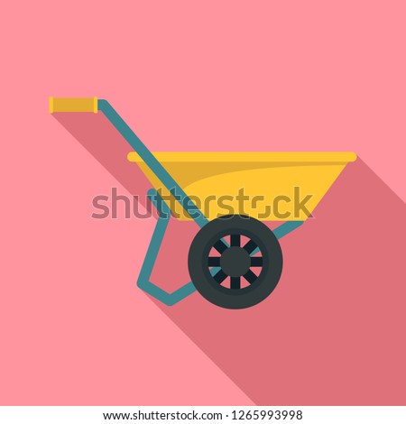 Wheelbarrow icon. Flat illustration of wheelbarrow vector icon for web design