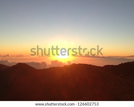 Sunrise from Haleakala Crater in Maui, Hawaii
