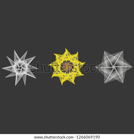 Holiday patterns of stars and flowers for gifts geometric pentagram