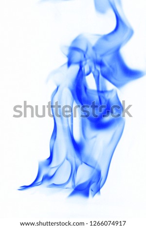 blue smoke on white background. - Image