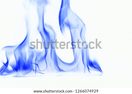 blue smoke on white background. - Image