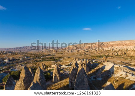 love valley from view point in Goreme, Cappadocia, Turkey in autumn