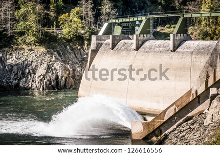 waterfall at a reservoir