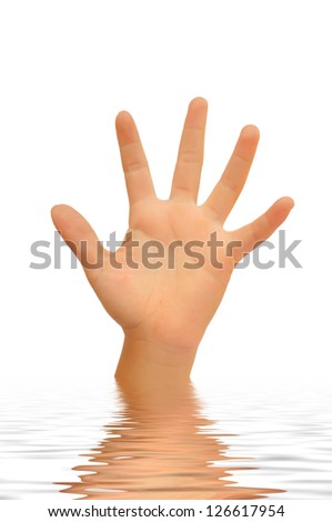 boy hand in water