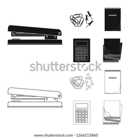 bitmap illustration of office and supply icon. Set of office and school stock bitmap illustration.
