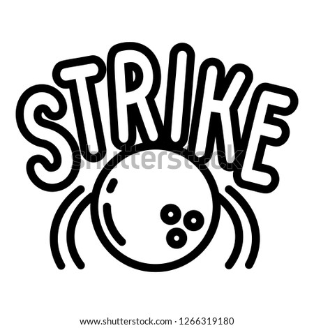 Bowling strike icon. Outline bowling strike vector icon for web design isolated on white background