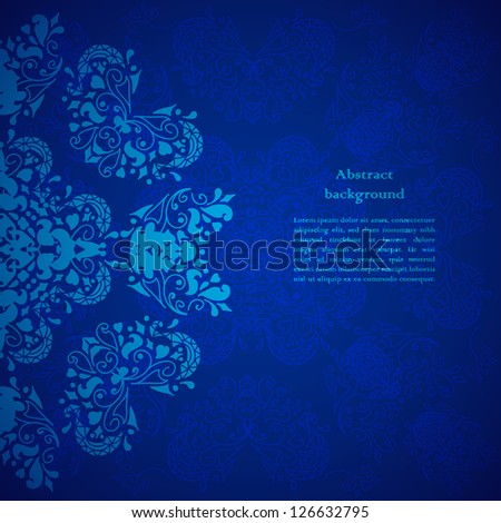 Blue floral background. For presentation