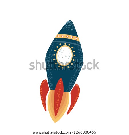 rocket decorative sticker vector
