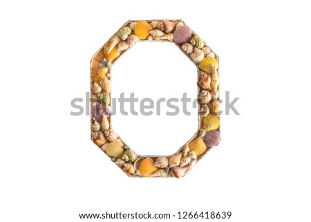 Picture frames made from shells,isolated  on white background with clipping path.