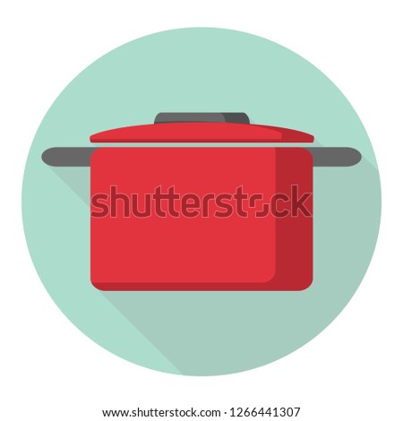 Crock red icon vector illustrator color design isolated on blue background.