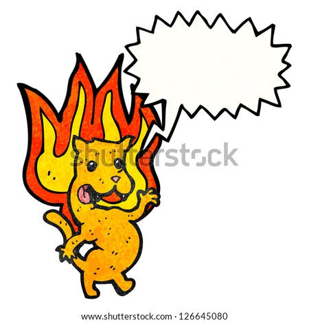 cartoon cat on fire