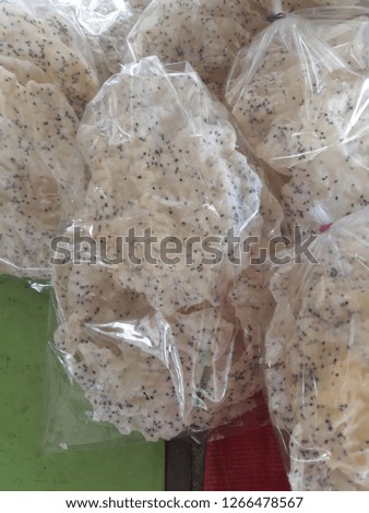 Black Sesame Cracker is Northern Thai food. Made using flour mixed with black sesame seeds and then dried