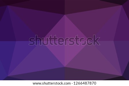 Dark Purple vector low poly layout. Creative geometric illustration in Origami style with gradient. The completely new template can be used for your brand book.