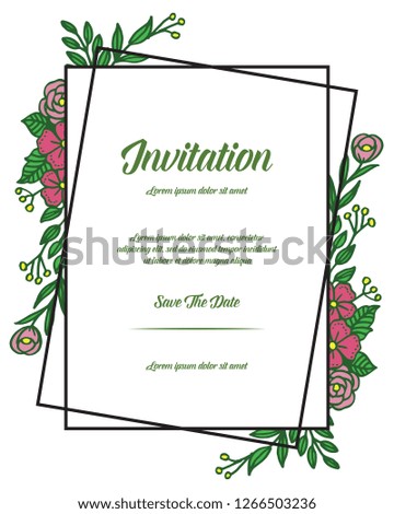 Invitation card vector design with floral style vector art