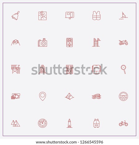 icon set about travel with keywords swimming pool ladder, radar and japanese sandals