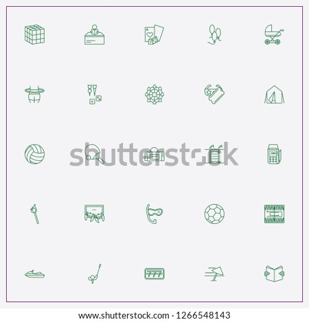 icon set about leisure with keywords camping tent, ferris wheel and water scooter