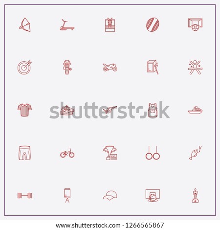 icon set about sport with keywords board stand, yacht and archery