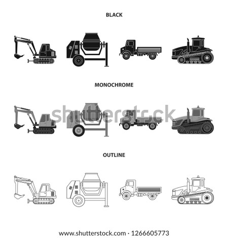 Isolated object of build and construction symbol. Collection of build and machinery vector icon for stock.