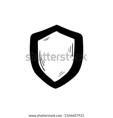shield doodle icon vector drawing