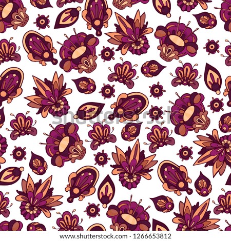 Vector seamless pattern with flowers for prints and backgrounds