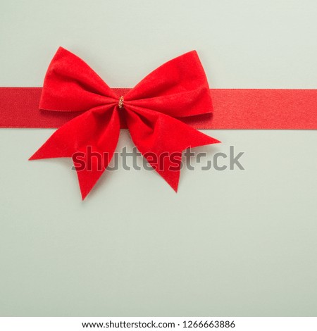   Decorative red ribbon and bow