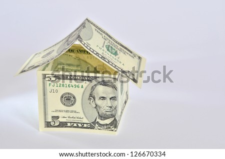 House made of american dollar banknotes
