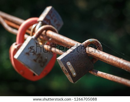 padlock, a symbol of eternal love and memory of lovers