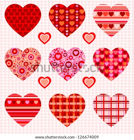 Vector illustration - set of hearts