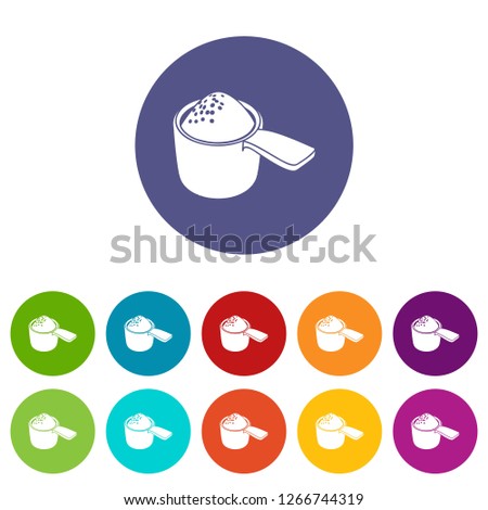 Detergent dose icons color set for any web design on white background