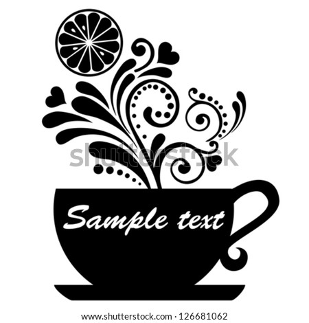 Tea with lemon isolated on White background. Vector illustration